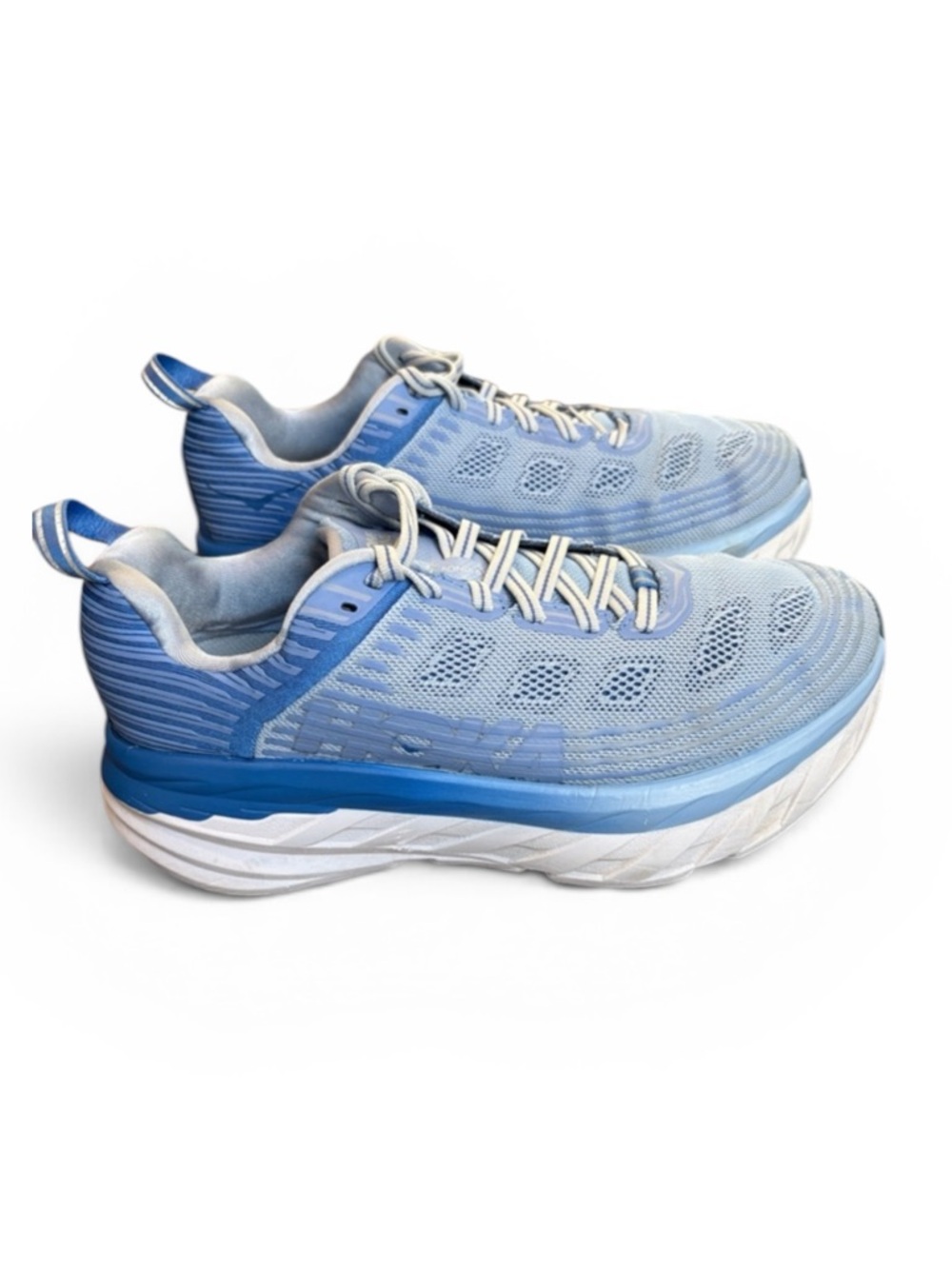 Hoka Bondi 6 Running Shoes Women’s 8 WIDE Blue Athletic Sneakers